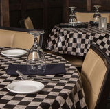 Heavy Duty Marble Checkerboard Vinyl Tablecloth w/ Flannel Backing, S9816