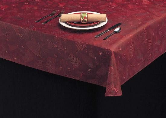 Heavy Duty Sophisticated Swirls Vinyl Tablecloth w/ Flannel Backing, S9818