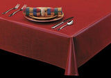 Heavy Duty Elegant Linen Look Vinyl Tablecloth Roll w/ Flannel Back, S9821