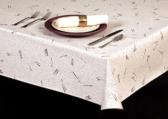 Heavyweight Random Brush Strokes Print Vinyl Tablecloth w/ Flannel Backing, S9826