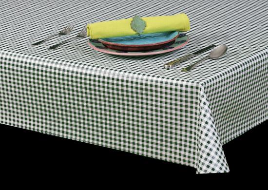 Heavy Duty Mini Checkerboard 1/4&quot; Squares Vinyl Tablecloth w/ Flannel Backing, S9828