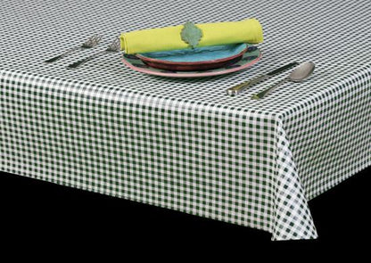 Heavy Duty Mini Checkerboard 1/4&quot; Squares Series Vinyl Tablecloth Rolls w/ Flannel Backing, S9828
