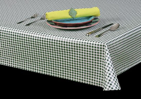 Heavy Duty Mini Checkerboard 1/4" Squares Vinyl Tablecloth w/ Flannel Backing, S9828