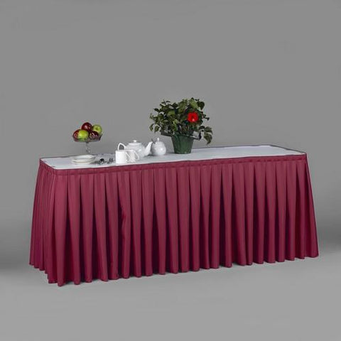 Bengaline Moire Linen Table Skirts Pack Of 2