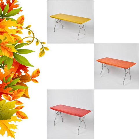 Thanksgiving/Fall Pack Fitted Plastic Table Cover