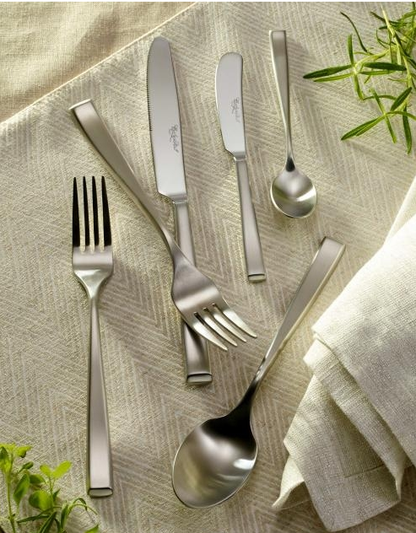 Oslo Satin/Matte Finish Stainless Steel Premium Flatware Collection,  Corby Hall