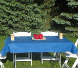 Leather look vinyl tablecloth in blue
