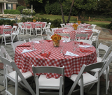 red/white poly check linen tablecloth