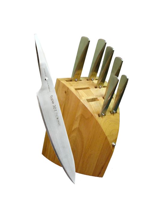Chroma Type 301 Japanese Stainless Steel Kitchen Knife Block Set 8-Piece