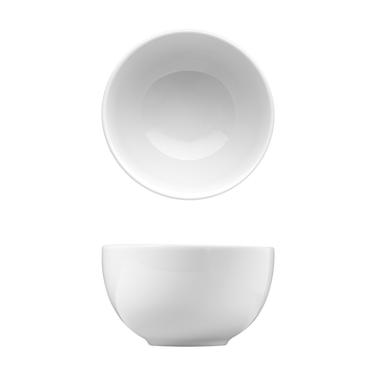 Saturno Bright White Porcelain Bowl 4 1/4&quot; 12oz
