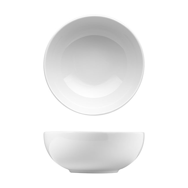 Saturno Bright White Porcelain Bowl 5 1/2&quot; 16oz