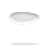 Saturno Bright White Porcelain Long Plate 12 3/4" x 5 1/4"