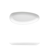 Saturno Bright White Porcelain Short Plate 9 1/2" x 4 5/8"