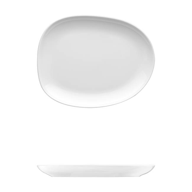 Saturno Bright White Porcelain Large Dip Bowl 6&quot; x 4 1/2&quot; 6oz