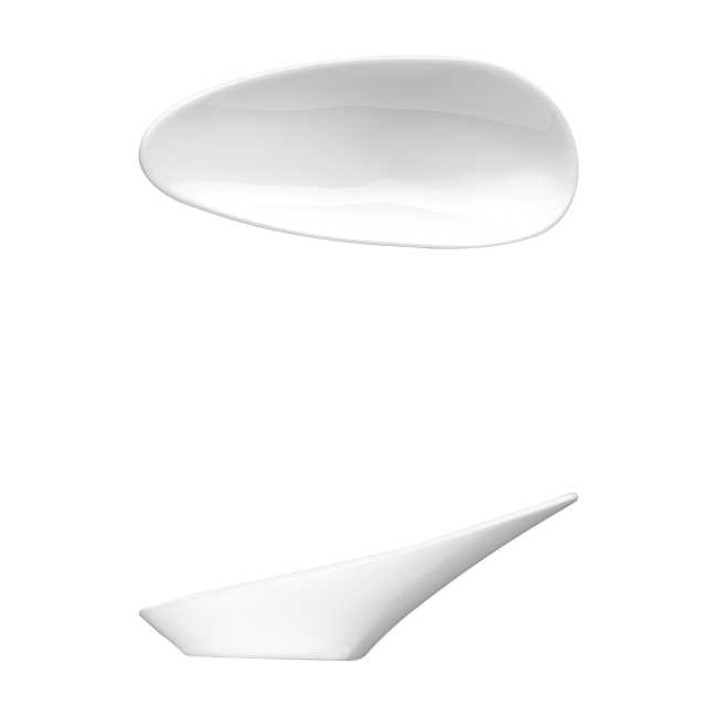 Saturno Bright White Porcelain Tasting Spoon 4 7/8&quot; x 2 1/8&quot;