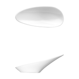 Saturno Bright White Porcelain Tasting Spoon 4 7/8" x 2 1/8"