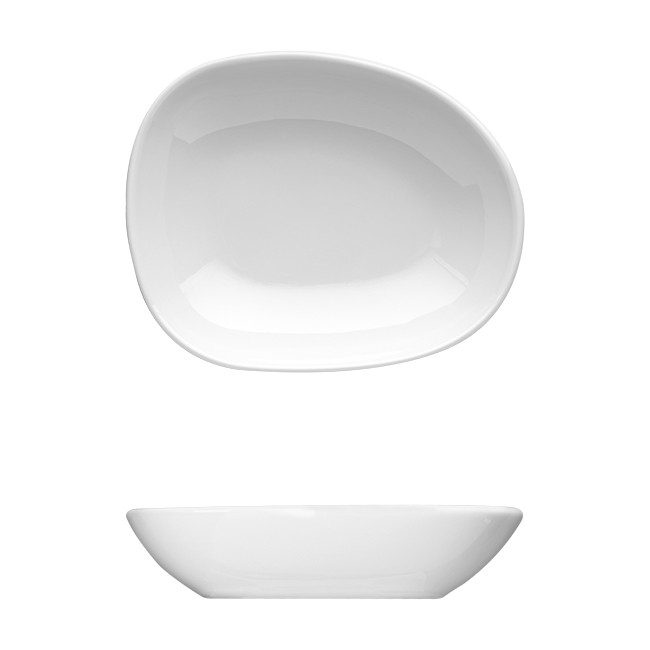 Saturno Bright White Porcelain Medium Dip Bowl 4&quot; x 3 1/4&quot; 2oz