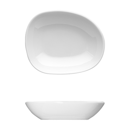 Saturno Bright White Porcelain Medium Dip Bowl 4&quot; x 3 1/4&quot; 2oz