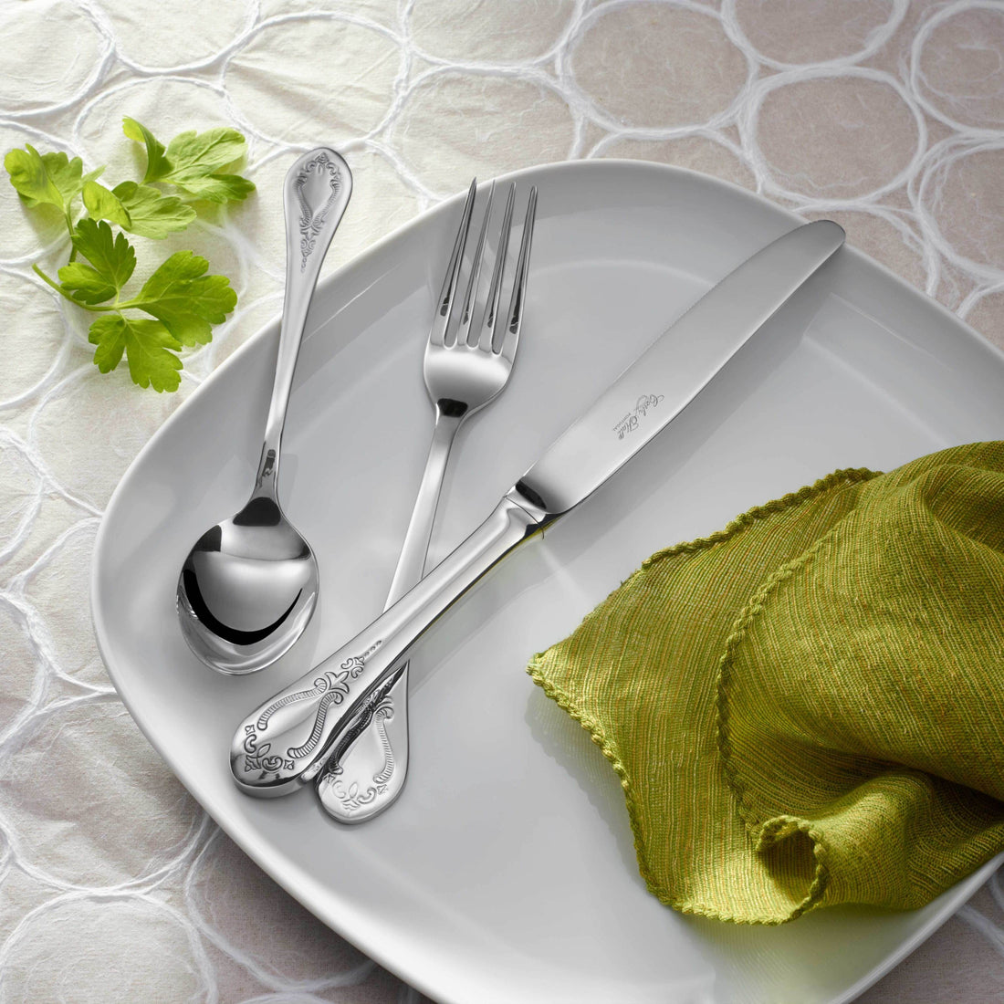 Floral flatware by Corby Hall