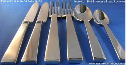 Monaco Mirror Finish Stainless Steel Premium Flatware, Corby Hall