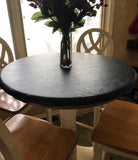 Black Oakley Fitted Leather-look Vinyl Tablecloth