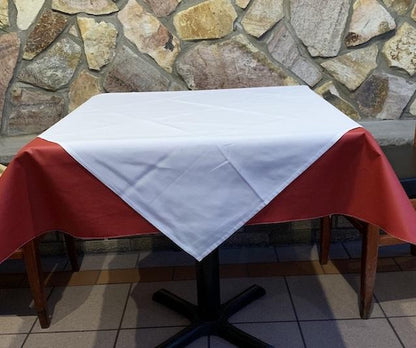 Red Oakley Leather Look Vinyl Tablecloth