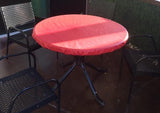 Red Oakley Fitted Leather-look Vinyl Tablecloth