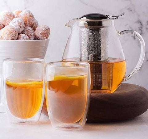 Thermo Teapot w/ a Pack of 12 Double Wall Tumbler Set Wilmax