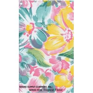 Restaurant Quality Tropical Floral Vinyl Tablecloth Roll, F0226