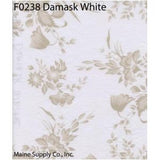 Restaurant Quality Damask White Vinyl Tablecloth Roll, F0238
