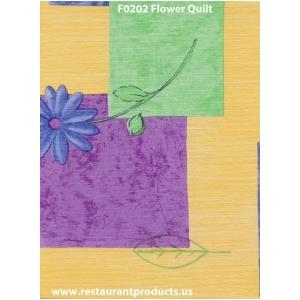 Restaurant Quality Flower Quilt Design Vinyl Tablecloth Roll, F0202