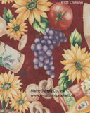 Heavy Duty Fruits & Vegetables Vinyl Tablecloth Rolls w/ Flannel Backing, S6101