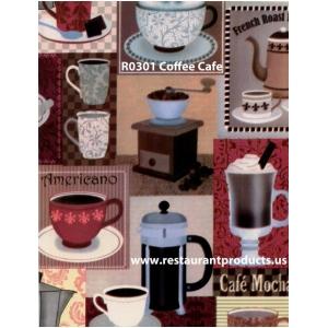 Heavyweight Coffee Cafe Print Vinyl Tablecloth Roll, R0301