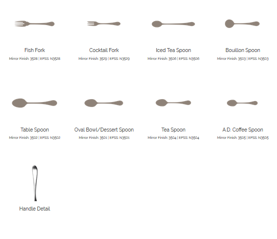 Sample Fork of Troon 18/10 Flatware From Corby Hall